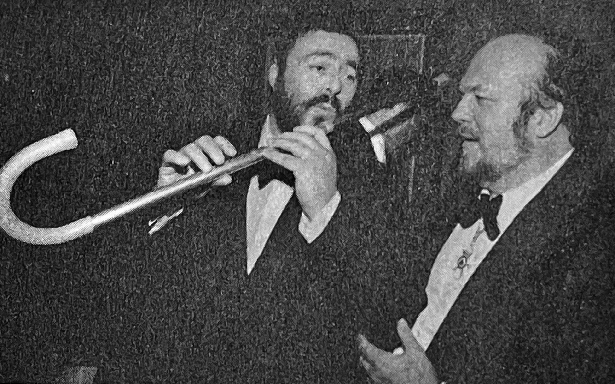Having fun with Pavarotti at a New York party after the Met Opera performance