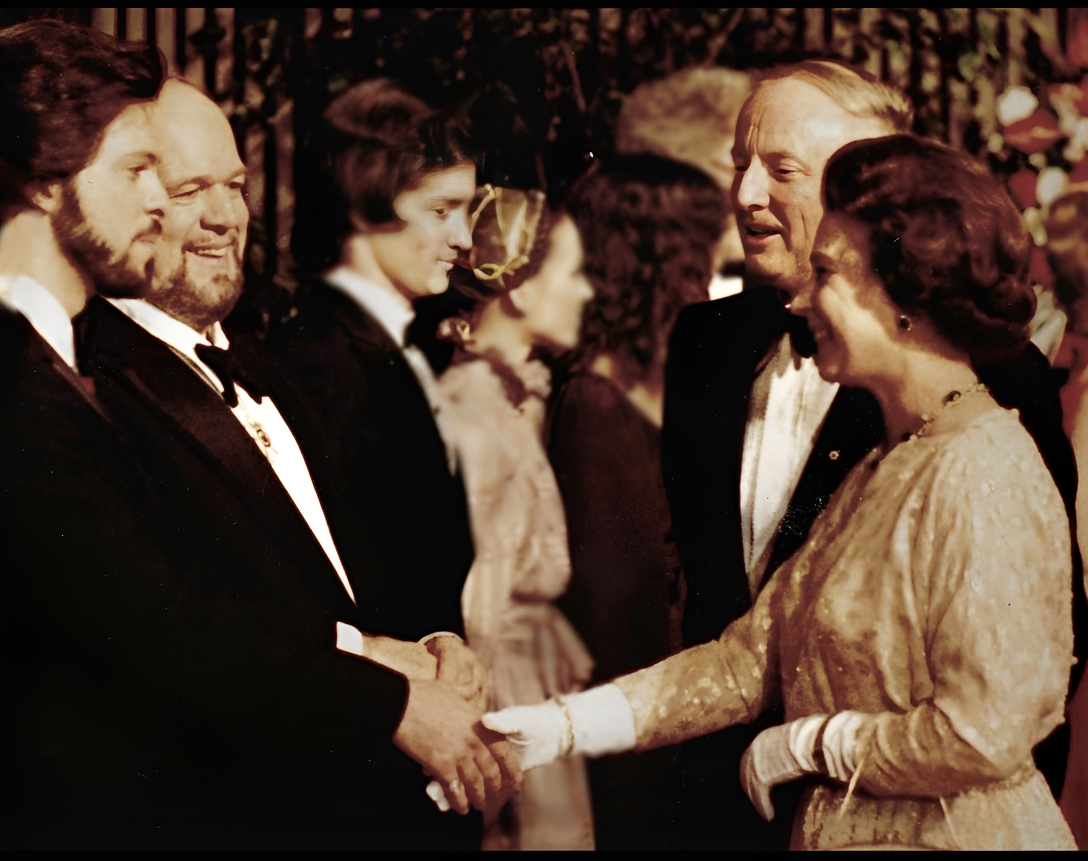 Louis Quilico meeting the Queen after singing for her Ottawa, 1982